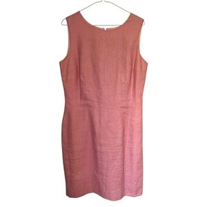 Vintage Light Pink 100% Linen Dress Size 12